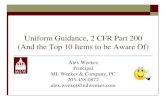 Uniform Guidance, 2 CFR Part 200 (And the Top 10 Items to be … Annual Conference... · Audit provisions of 2 CFR 200 Audit requirements 200.500 • A non-Federal entity that . expends