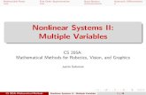 Nonlinear Systems II: Multiple Variables · Multiple Variables CS 205A: Mathematical Methods for Robotics, Vision, and Graphics Justin Solomon CS 205A: Mathematical Methods Nonlinear