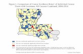 Figure 1. Comparison of Cancer Incidence Rates of ... · 4/3/2018  · Figure 3. Comparison of Cancer Incidence Rates 1 of Individual Census Tracts with Louisiana, Prostate, 2006-