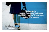 Welcome to How to Promote Wellness Health Programs in the ...€¦ · (COH companies vs. non-COH companies) 2.1 2.1 2.0 1.1 1.1 1.0 0.9 1.3 2.0 Concrete corporate goals related to