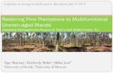 Restoring Pine Plantations to Multifunctional Uneven-aged ... Presentations/Jul… · Ajay Sharma. a, Kimberly Bohn , Shibu Jose. b. a. Universityof Florida, b of Missouri . THSF