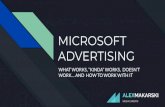 ADVERTISING MICROSOFT · parting thoughts diversify, start experimenting with microsoft advertising talk to you rep, get audience network campaigns enabled (if no rep, talk to me)