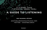 A GUIDE TO LISTENING...let’s use hootsuite for our twitter analytics platform. thought #4 multiple strategic design. we’re also on facebook, so in addition, we can use facebook