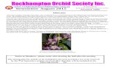 P O Box 5949 ... · Newsletter August 2015 Editors notes P O Box 5949 Red Hill Rockhampton 4701 Founded 1955 This year’s weather changes have been very unsettling for our orchid