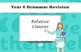 Year 6 Grammar Revision - Thorpepark Academy...Relative Clauses: The Rules Jess was going to a fancy dress party. She was dressed as Batman. Relative clausesgive extra informationrelated