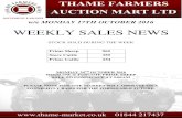 WEEKLY SALES NEWS - Thame Farmers Auction Mart Ltd · 2016. 10. 18. · thame farmers auction mart ltd w/e monday 17th october 2016 weekly sales news stock sold during the week prime