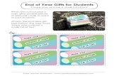 End of Year Gifts for Students - superteacherworksheets.com · When the school year is over, give several pieces of sidewalk chalk to each of your students. Attach the printable gift