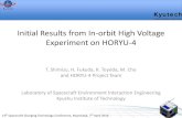 Initial Results from In-orbit High Voltage Experiment on ... · Initial Results from In-orbit High Voltage Experiment on HORYU-4 T. Shimizu, H. Fukuda, K. Toyoda, M. Cho and HORYU-4