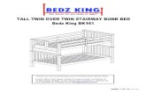 Bedz King Assembly Instructions | BK161 | Tall Twin over ... · -All Bedz King bunk beds are supplied with a complete slat kit, so there is no need for a foundation or bunkie board.