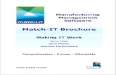 Match-IT Brochure · Manufacturing Management Software Match-IT Brochure Making IT Work Save Time Save Money Improve Performance Comprehenisve - Proven - Affordable