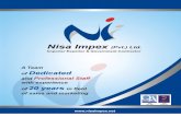 Nisa Impex · Incorporated in under companies ordinance 1 984 Nisa Impex (Pvt.) Ltd. HEAD OFFICE Maxim Arcade, Plot No. 13-14, Usman Block, Jeddah Town Phase l, opp. DHA Phase Il,