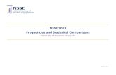 NSSE 2013 Frequencies and Statistical Comparisons · Effect size: Effect size indicates practical significance. In practice, an effect size of .2 is often considered small, .5 moderate,