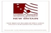 NEW BRITAIN BOARD OF EDUCATION · New Britain Board of Education l Finance Subcommittee Regular Meeting . February 24, 2020 – 6:15 PM l New Britain Educational Administration Center