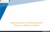 Introduction to Behavioural Finance (Brain Teaser) · FACULTY PROFILE Olubunmi Abimbola Omose, FCA, B.SC She is a chartered accountant A management consultant Over twenty years work