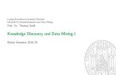 Knowledge Discovery and Data Mining I · Data Visualization Techniques Type Idea Examples Geometric Visualization of geometric transformations and projec-tions of the data 20 40 20