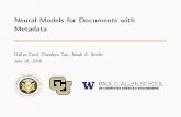 Neural Models for Documents with Metadata · LatentDirichletAllocation Blei,Ng,andJordan. Latent Dirichlet Allocation. JMLR.2003. DavidBlei. Probabilistic topic models. Comm. ACM.2012