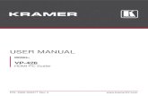 USER MANUAL - Kramer AV · During normal operation (without the OSD), the front panel buttons perform the following functions: Pressing MENU opens the on-screen display (OSD) main