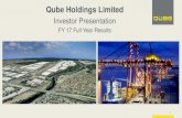 Qube Holdings Limited...Qube Holdings Limited Investor Presentation FY 17 Full Year Results 1 Disclaimer –Important Notice The information contained in this Presentation or subsequently