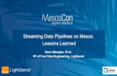 Mesoscon2017 - Streaming Data Pipelines on Mesos - …...Spark job #1 Spark job #2 Flume Sqoop DBs Slave Node DiskDiskDisk Node Mgr Data Node Master Resource Manager Name Node. 8 YARN