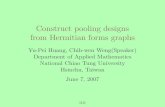 Construct pooling designs from Hermitian forms graphsweng/powerpoint/2007_Hermitian.pdf · Hermitian Forms Graphs Let q denote a prime power, and let H denote the set of D £ D Hermitian