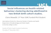 Social influences on health-related behaviour …...Included four negative HRBs: Smoking, poor diet, heavy alcohol consumption and physical inactivity. Disadvantaged socio-economic