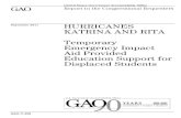 GAO-11-839 Hurricanes Katrina and Rita: Temporary ... · related to Hurricane Katrina or Rita and who, as a result of their displacement, enrolled in a different school. Page 2 GAO-11-839