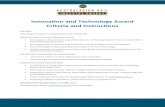 Australasian Rail Industry Awards€¦  · Web viewInnovation and Technology AwardCriteria and Instructions. CRITERIA. This category is open to organisations (not individuals). Nominees