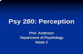 Psy 280: Perception - Department of Psychology · Part 2: From brain to perception and back again Levels of analysis Study experience (psychology) Study brain (neuroscience) Study