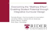 Overcoming the “Matthew Effect”: Enabling Student ... · •Master methods of inquiry while retaining facts & details • Recognize features & patterns missed by novices • Organize