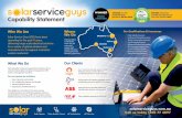 What We Do Our Clients - Solar Service Guys · 2014. 10. 1. · Solar Repair Solar Health Check AC Installation AC Service solarserviceguys.com.au Call us today 1300 77 4897 Operations
