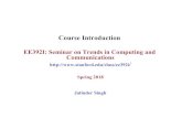 EE392I: Seminar on Trends in Computing and Communications€¦ · General Seminar Introduction ! 5+ year trends " lasting influence on computing & communications landscape " covering