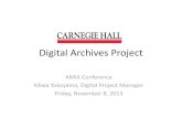 Digital Archives Project - AMIA 2020€¦ · Digital Archives Project • What exactly is the DAP? o Conservation and Digitization o Setting up a new DAMS o Establish digital preservation