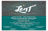 March 13, 2016 Fifth Sunday of Lent - Resurrection Parish · - resume and a cover letter to the Parish Office. The Parish is for the faith community of St. Martin de Porres Parish