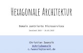 Hexagonale Architektur - FrOSCon · Hexagonale Architektur Domain zentrierte Microservices Javaland 2019 - 19.03.2019 Christian Iwanzik @chrisIwanzik c.iwanzik@tarent.de