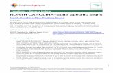 NORTH CAROLINA State Specific Signs · North Carolina. Compliance – Resource Bulletin. 2 4. North Carolina No Smoking Signs . Overview: The State of North Carolina prohibits smoking