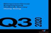 ManpowerGroup Employment Outlook Survey Hong Kong Q3 · Employment Outlook of -2%. The Outlook matches the weakest since the survey began 17 years ago, last reported in 3Q 2009, and