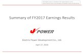 Summary of FY2017 Earnings Results - J-POWER4 Summary of FY2017 Earnings Results *1 Forecast released on January 31, 2018 *2 J-POWER EBITDA = Operating income + Depreciation and amortization