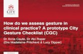How do we assess gesture in clinical practice? A prototype ... · Workshop Outline 1.50-1.55 Introduction and research consent request 1.55-2.05 Warm up activity – testing the City