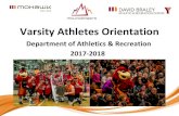 Varsity Athletes Orientation - Mohawk College · • Mohawk College supplies all equipment and uniforms deemed necessary for varsity competition. Players are responsible to supply