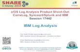 z/OS Log Analysis Product Shoot-Out: CorreLog, Syncsort ...€¦ · Analytics .. Not just Log Analysis. On Platform • Keep data on the mainframe by running the Analytics engine