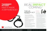 One year on, is the THE BRIBERY REALIMPACT ... - LexisNexis UK€¦ · UK Bribery Act is wider in scope than the US FCPA in a number of respects. ... Act 2010 has serious implications