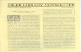 OSLER LIBRARY NEWSLETTER - McGill University · THE LINACRE, HARVEY, AND SYDENHAM TRIPTYCH N THE OSLER LIBRARY AT McGill University portraits of Thomas Linacre, William Harvey, and