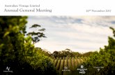 Australian Vintage Limited Annual General Meeting th · Annual General Meeting. 20. th. November 2017. 11. 4. Other Segments. ... (WFA National Vintage Report July 2017). This is