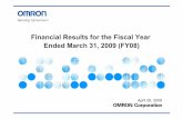 Financial Results for the Fiscal Year Ended March 31, 2009 ... · 28/04/2009  · 1 April 28, 2009 Financial Results for the Fiscal Year Ended March 31, 2009 (FY08)