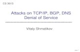 Attacks on TCP/IP, BGP, DNS Denial of Serviceshmat/courses/cs378/netattacks.pdf · IP and TCP Headers Version Header Length Type of Service Total Length Identification Flags Time