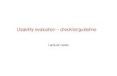 Usability evaluation – checklist/guidelinecontents.kocw.net/KOCW/document/2014/korea/mindaehwan/04.pdf · Usability evaluation – checklist/guideline Lecture notes. Evaluation