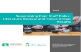 Supervising Peer Staff Roles: Literature Review and Focus ... … · 73% of peer workers felt that their supervisors had the necessary knowledge for supervising a peer worker; even