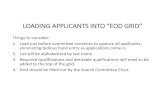 LOADING APPLICANTS INTO EOD GRID - University of Iowa ... APPLICANTS INT… · Create the Pre-interview Worksheet template tor a given re-Interview Re rts Submit or view Pre-Interview