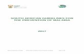 Guidelines for the prevention of Malaria · Dr Idongesit Sunday Ukpe (SAMEC Case Management Subcommittee Chairperson) (Department of Health and Social Services, Mpumalanga and the