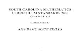 AGS BASIC MATH SKILLS - Pearson Educationassets.pearsonschool.com/correlations/scbasicmath6_8.pdf · 2016. 6. 10. · NUMBERS AND OPERATIONS, continued SC MATHEMATICS CURRICULUM STANDARDS